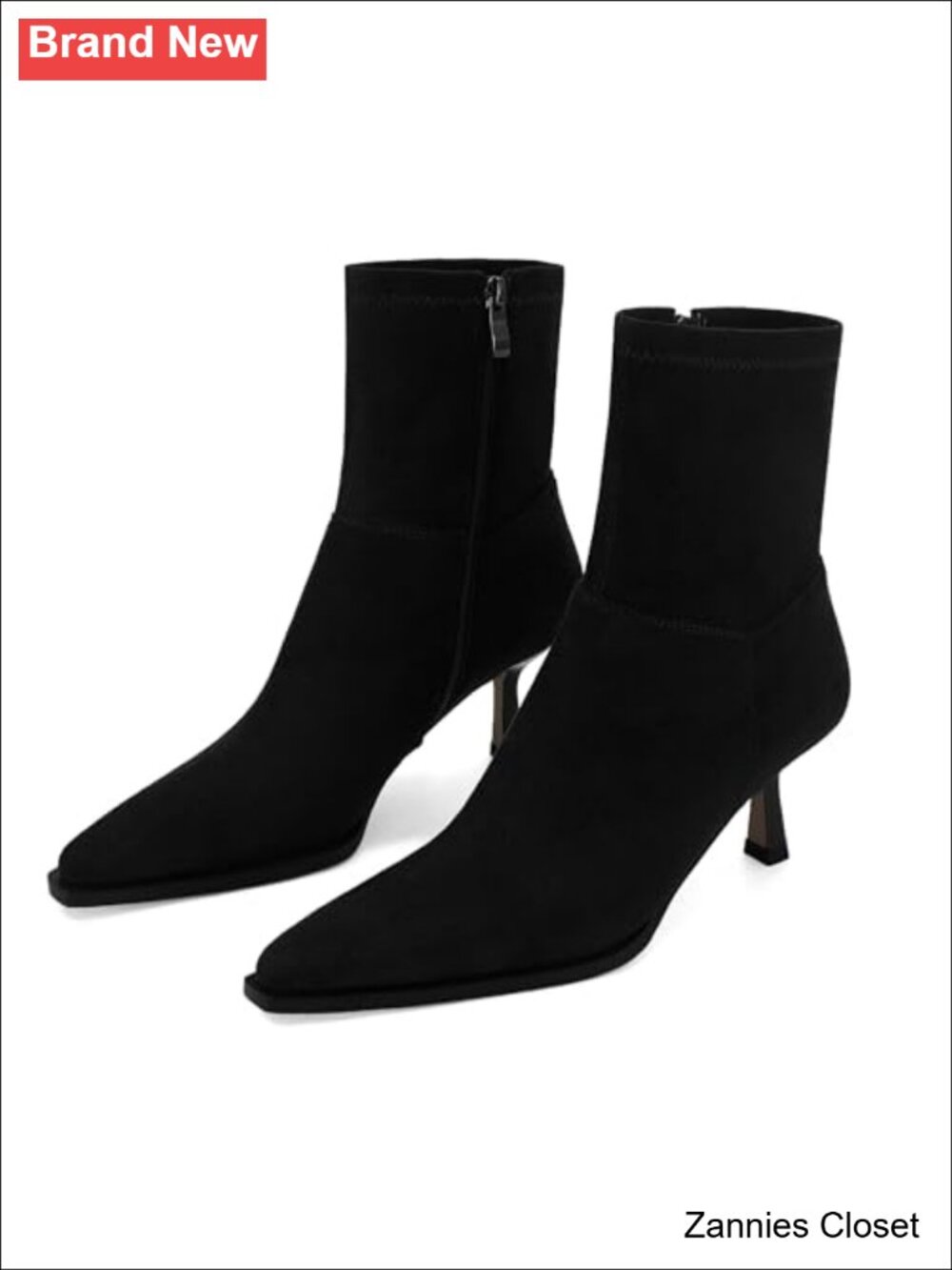 ✨ SOVANYOU Women's Kitten Heel Ankle Boots Pointed Toe Faux Leather Dressy